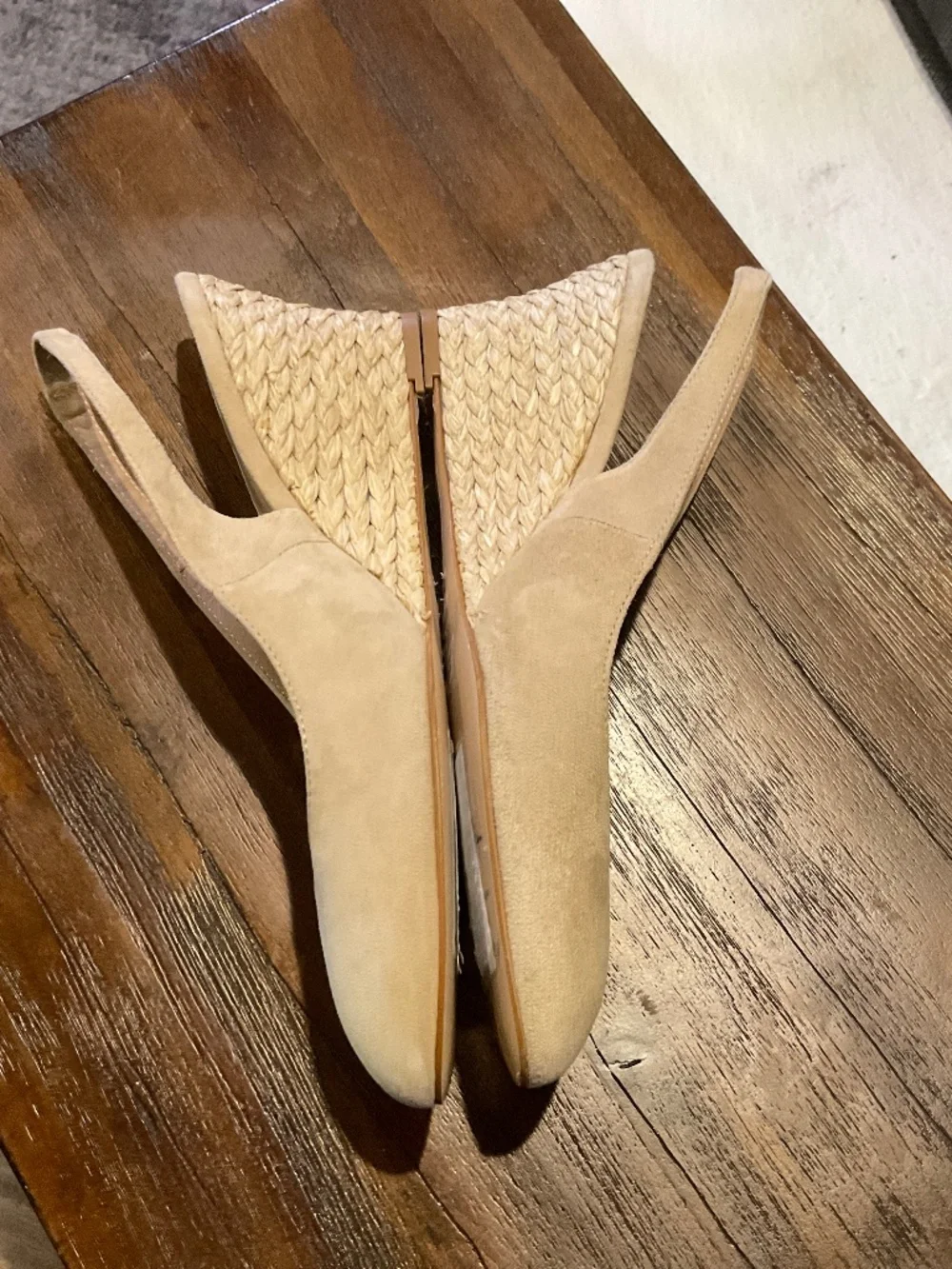 LK Bennett Henny Sling Back Tan Suede Wedge Espadrille EU 38/ US 7-7.5